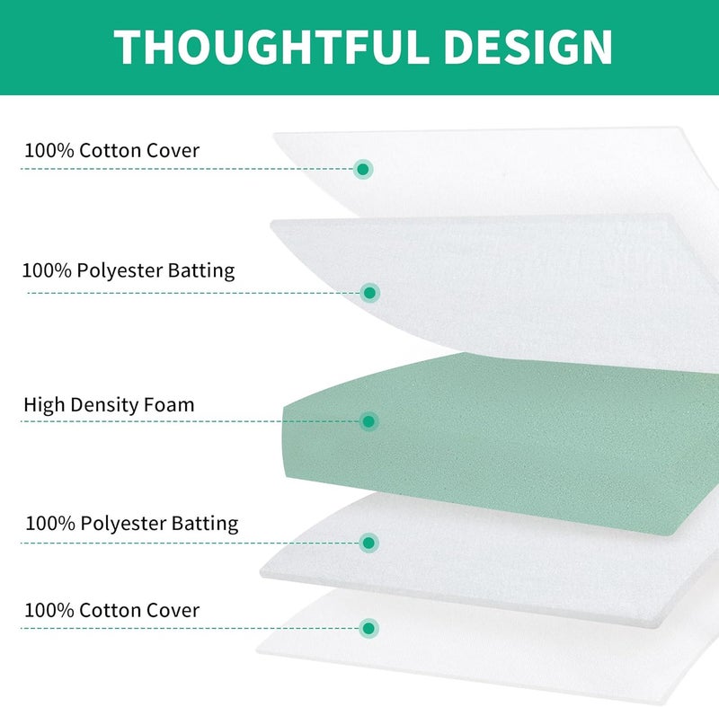 HOMBYS Couch Cushion Replacement Wrapped with Polyester Batting, High Density Couch Cushions Inserts with Dacron Fiber Layer,Upholstery Cushion Padding with Removable Cover,5 inch Thick,26"x26",1 Pcs - Image 2
